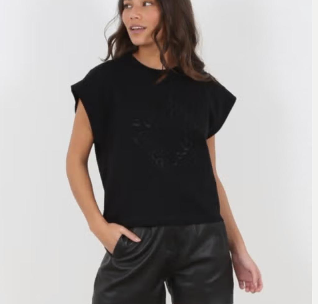 Lala Berlin zomerse zwarte top Celina mt XS (S) katoen, Verzenden, Zwart, Zo goed als nieuw, Korte mouw