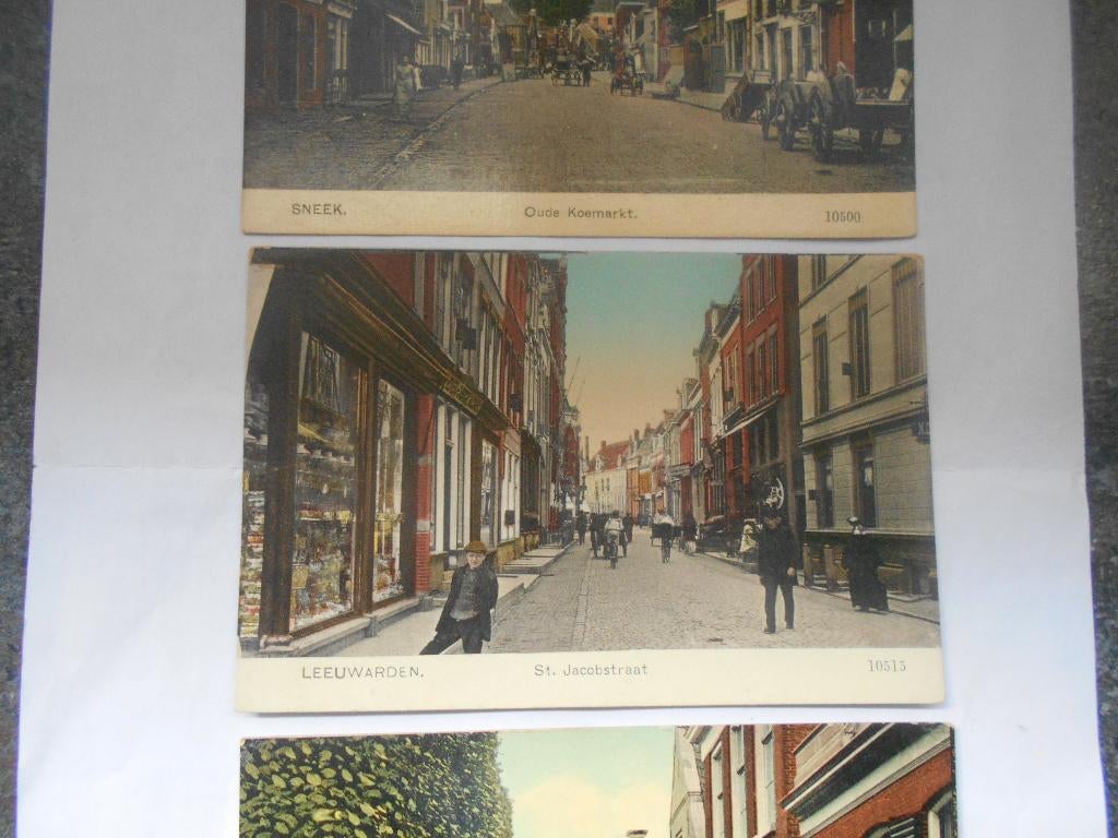 IJlst Sneek Leeuwarden oud Friesland partij van drie kaarten, Ophalen of Verzenden, 1920 tot 1940, Ongelopen, Friesland
