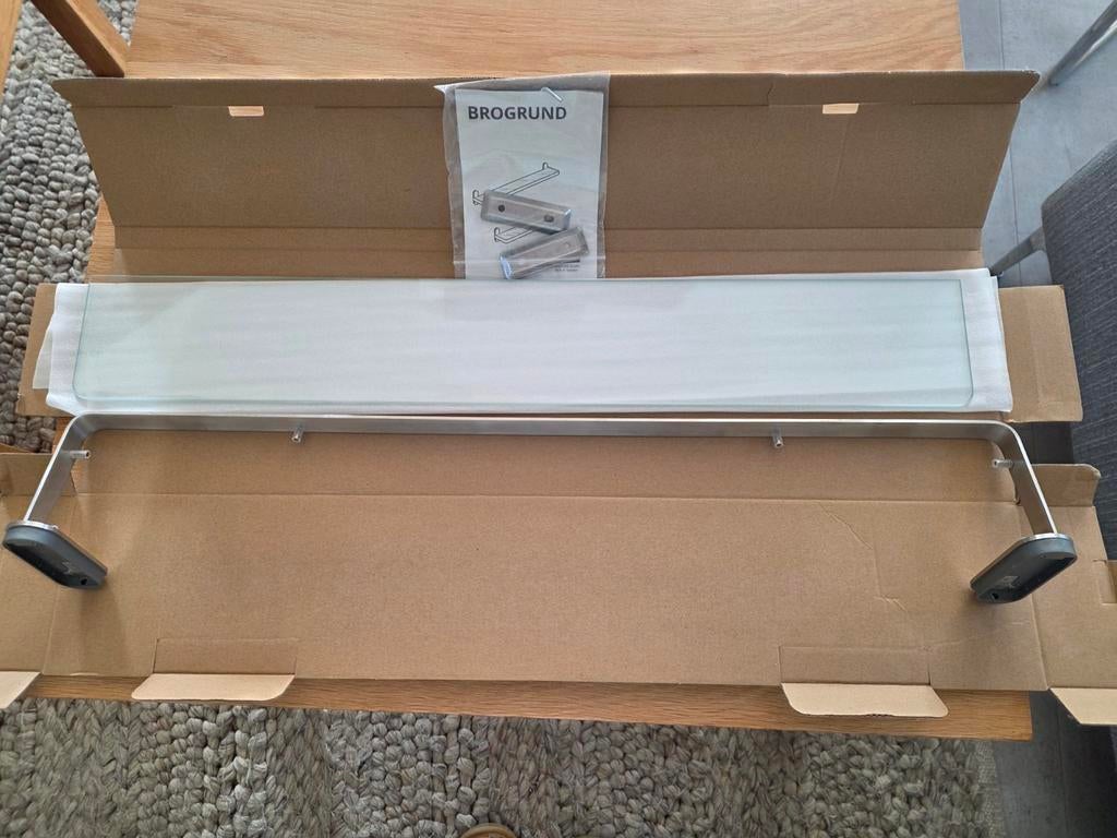 Ikea RVS planchet boven wastafel of onder spiegel badkamer, Ophalen of Verzenden, Nieuw