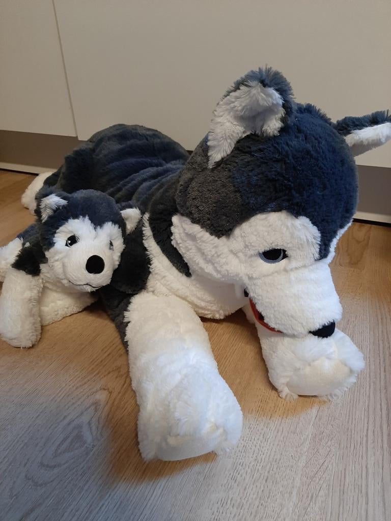 IKEA husky knuffel met puppy, Ophalen of Verzenden