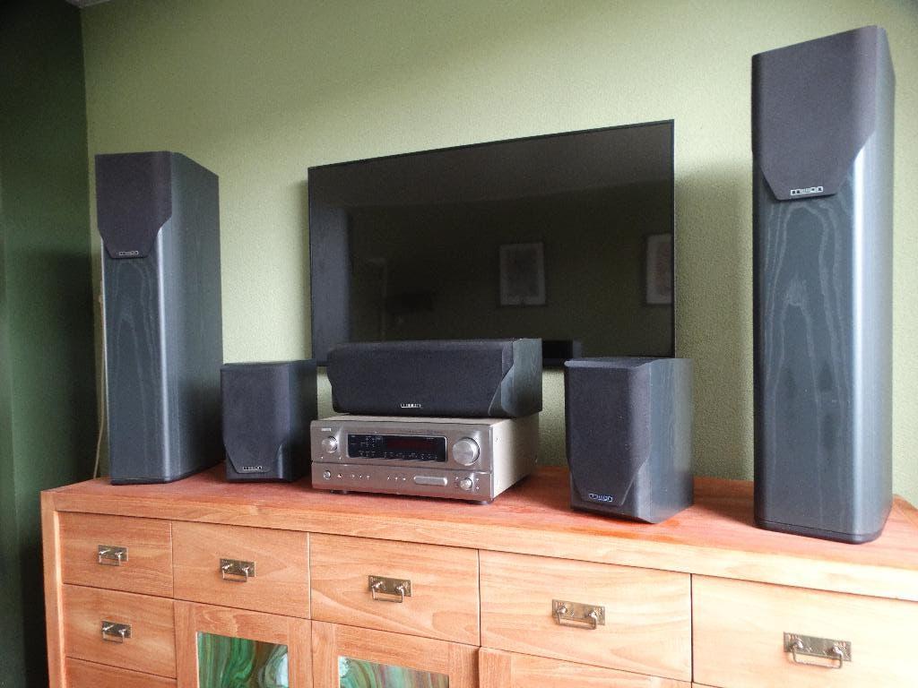 Dolby Surround ,Systeem Kompleet , Denon AV.Surround, Soundbar, 70 watt of meer, Zo goed als nieuw, Overige spelers