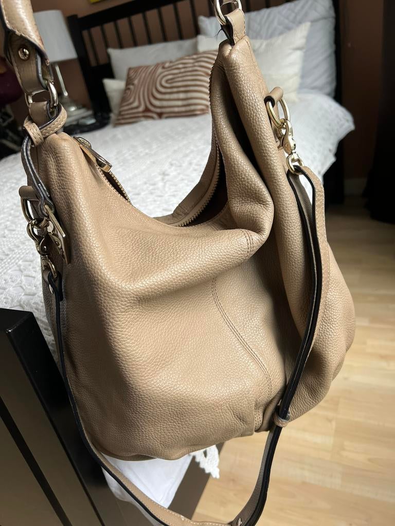 Smaak Amsterdam leren tas, Sieraden, Tassen en Uiterlijk, Tassen | Damestassen, Ophalen of Verzenden, Gebruikt, Beige, Schoudertasje