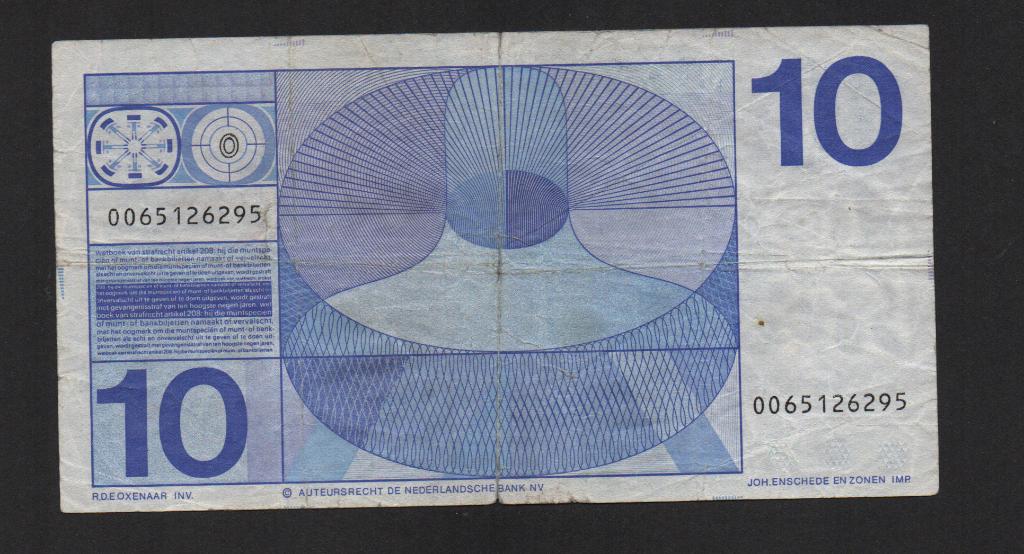 10 Gulden Bankbiljet 1968 Bulls Eye met Punt Fraai Biljet, Postzegels en Munten, Bankbiljetten | Nederland, Ophalen of Verzenden