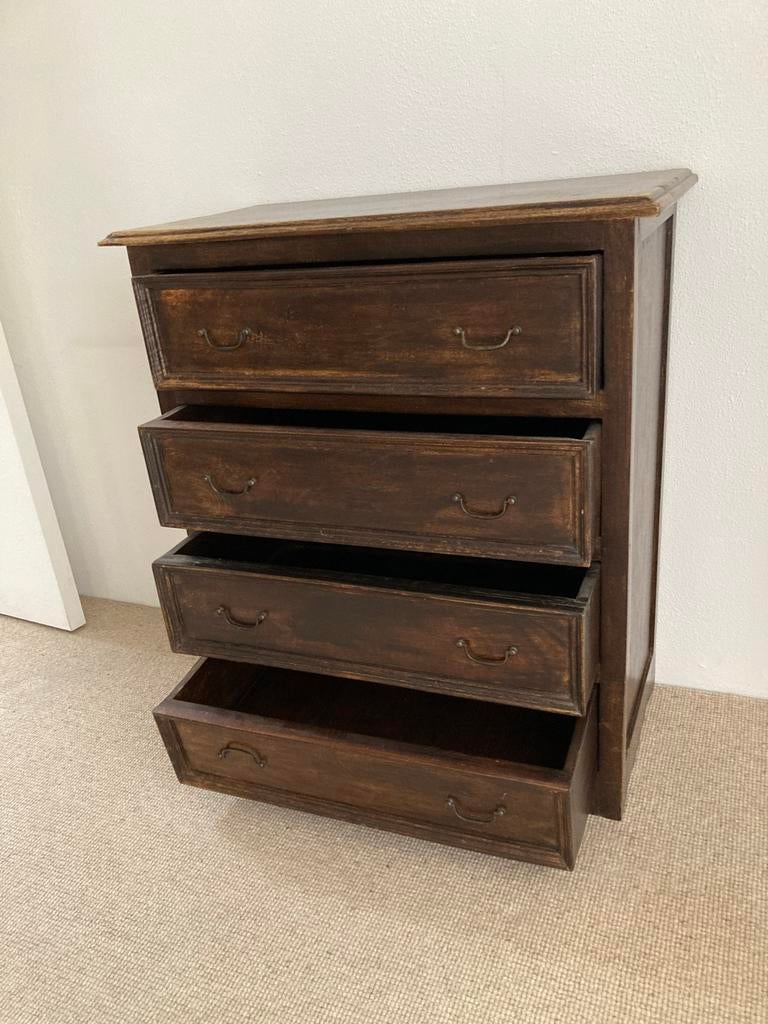 Houten kastje met 4 laden - 70x82x37 cm, Huis en Inrichting, Kasten | Ladekasten, Ophalen, Gebruikt, 50 tot 100 cm, 3 of 4 laden