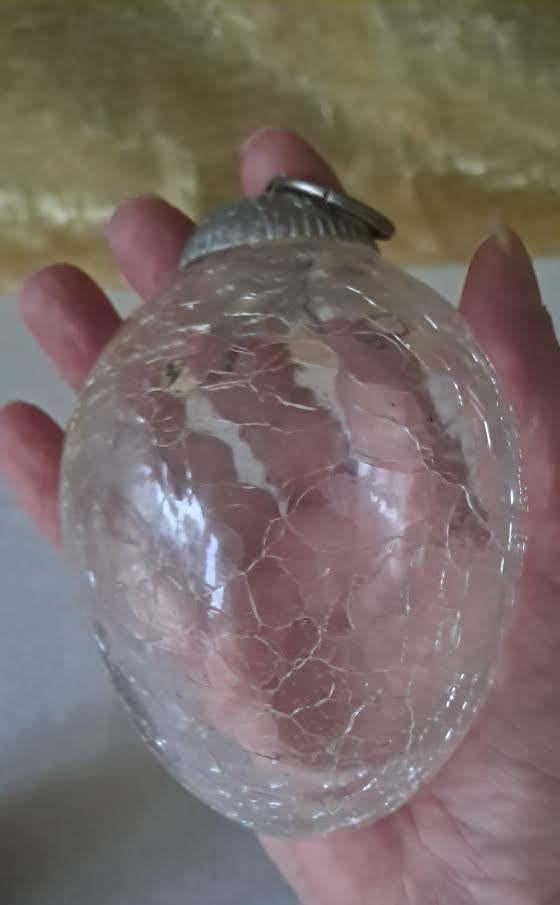 Heksenbal kerstbal cone vormig doorzichtig craquelé, Antiek en Kunst, Curiosa en Brocante, Ophalen of Verzenden