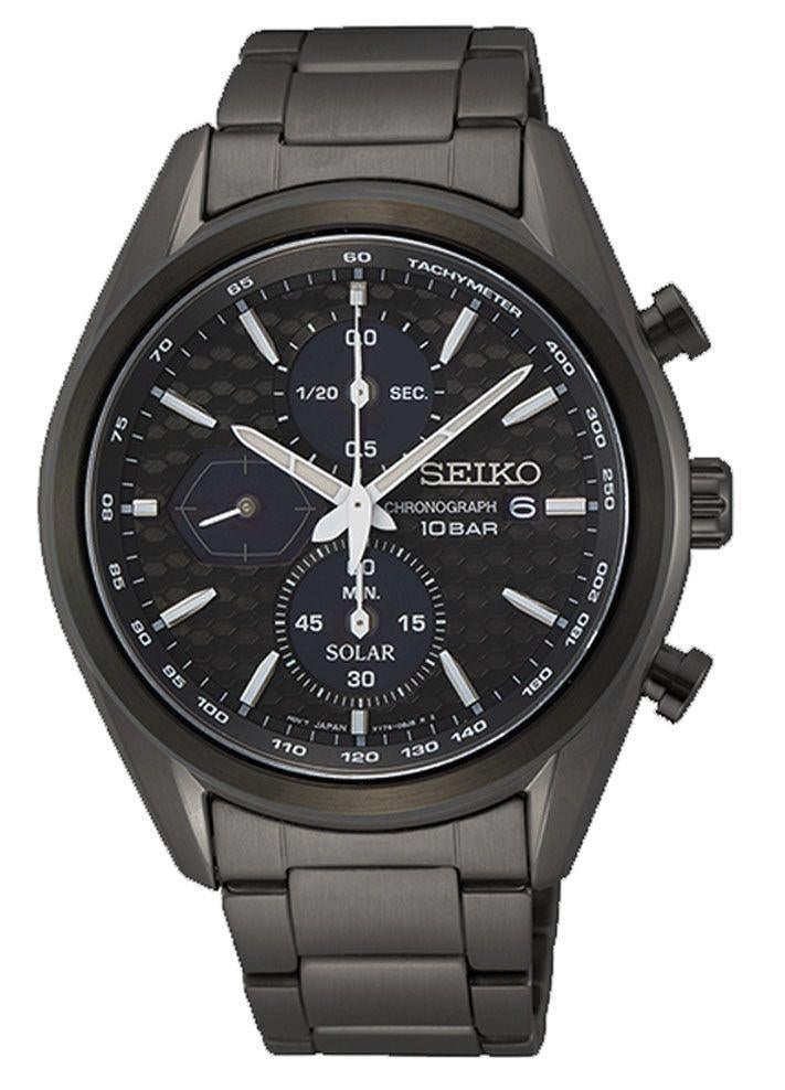 Seiko solar heren horloge SSC773P1, Zakhorloge, Staal, Verzenden, Zo goed als nieuw