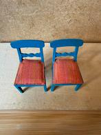 2x lundby stoel (stof iets smoezelig) zithoogte 3cm - hout, Ophalen of Verzenden, Zo goed als nieuw, Poppenhuis