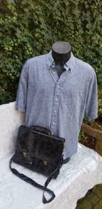 E109  zwart lederen collegetas schooltas kantoortas, Sieraden, Tassen en Uiterlijk, Tassen | Schooltassen, -, Zwart, -, Aktetas of Boekentas