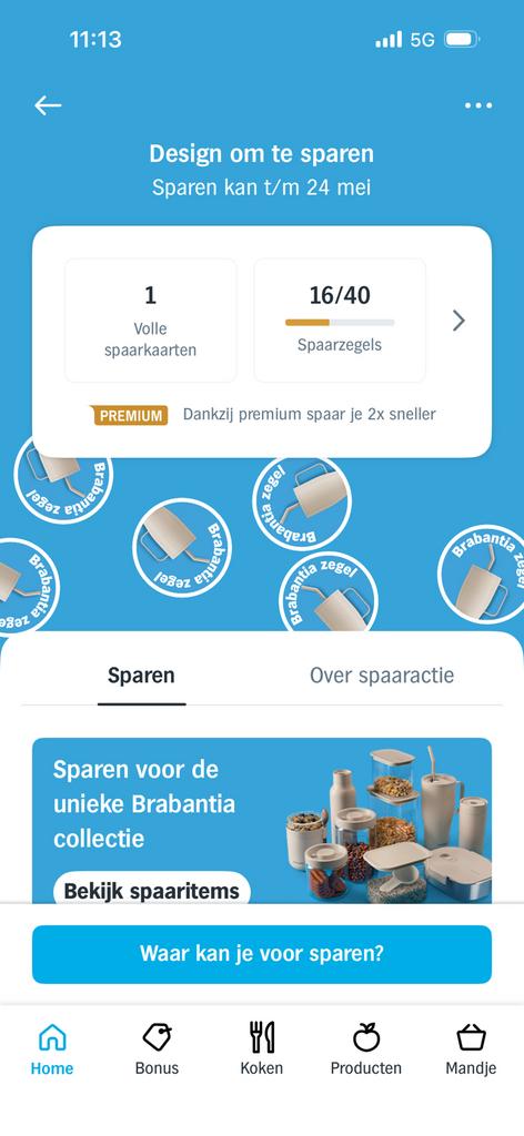 Brabantia spaarkaart AH, Eén persoon, Kortingsbon