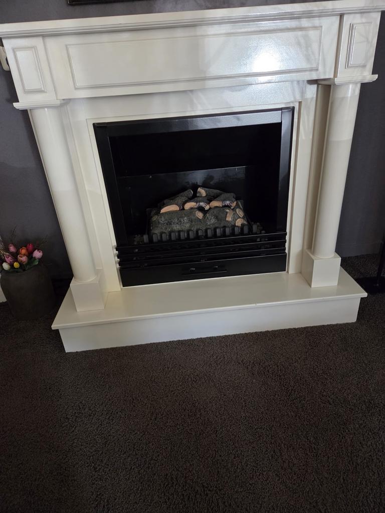 Sierschouw met elektrische haard en lichtgevende blokken, Ophalen, Gebruikt, Inbouwhaard, Elektrische haard