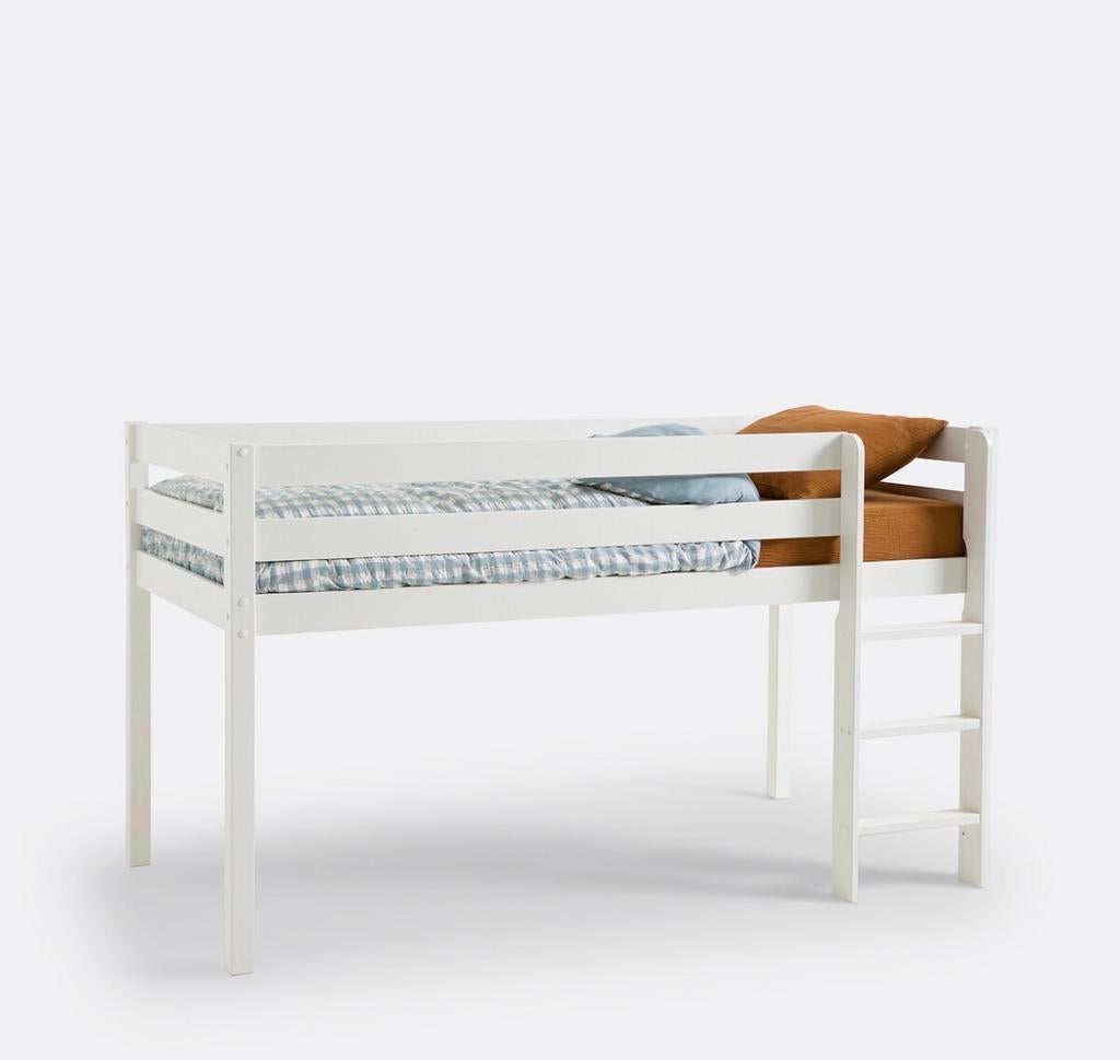 Halfhoogslaper Mirka - Wit kinderbed met lattenbodem, Ophalen, Gebruikt, 100 cm of meer, Hoogslaper of Stapelbed