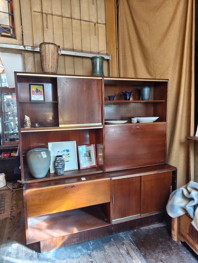 Vintage Mid-Century Wandmeubel Kast - Deens Design Stijl, Ophalen of Verzenden