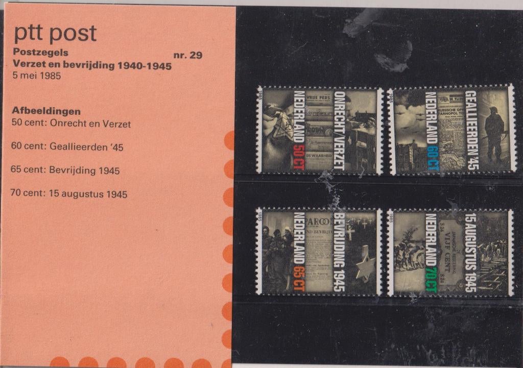Nederland 1985 029 Postzegelmapje Verzet en Bevrijding 40-45, Verzenden, Postfris, Overige thema's
