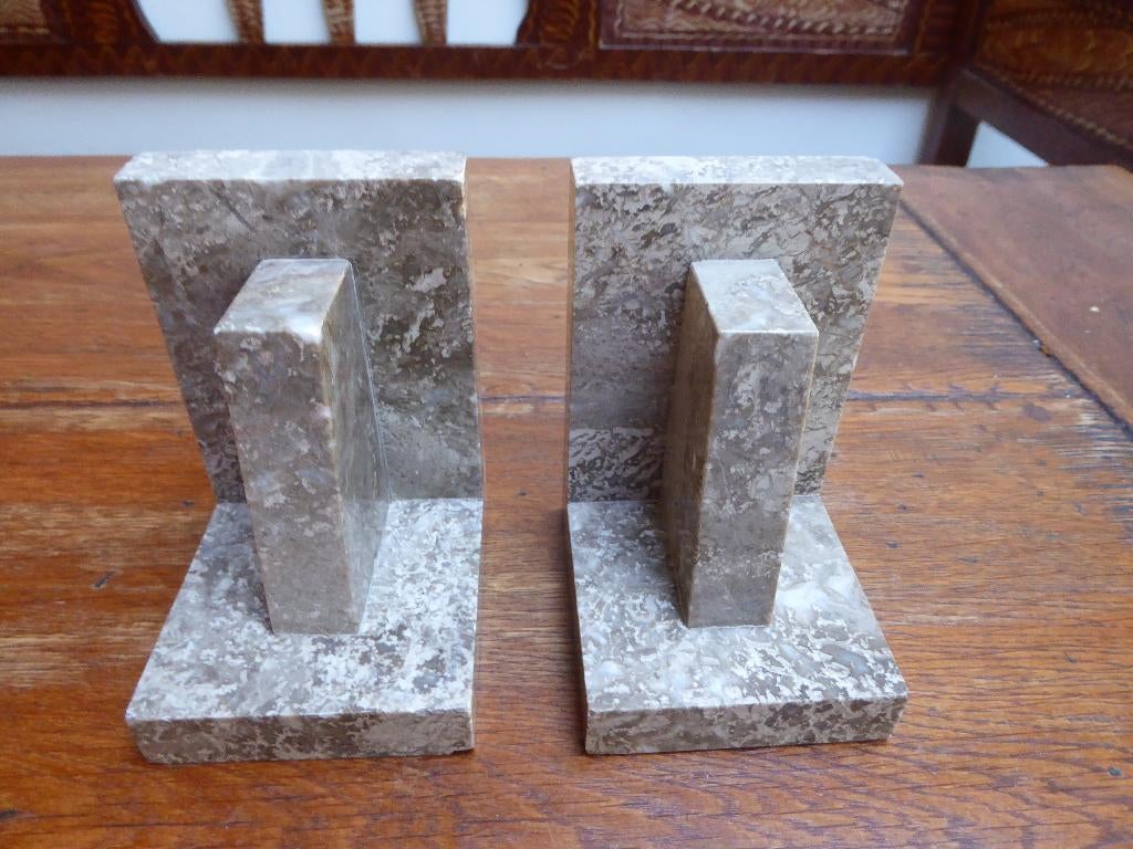 2 art deco marmeren boekensteunen, Antiek en Kunst, Ophalen of Verzenden