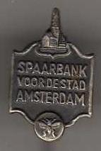 Speldje SPAARBANK VOOR DE STAD AMSTERDAM BIJ (A9), Verzamelen, Verzenden, Gebruikt, Overige onderwerpen