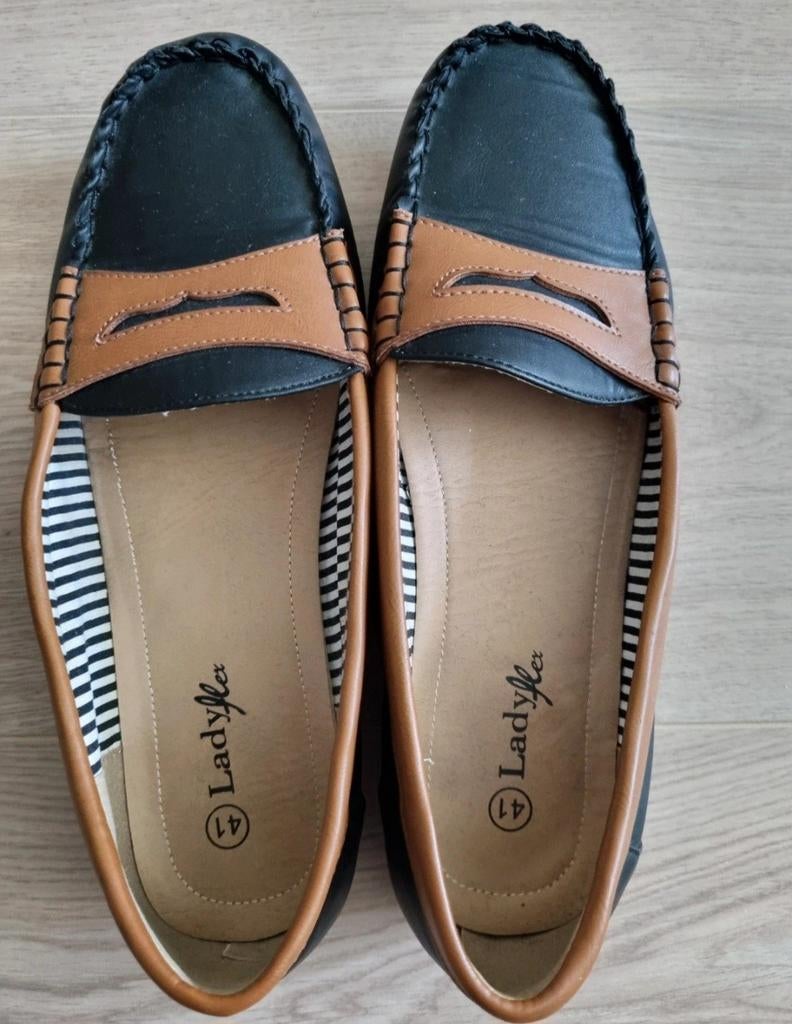 Ladyflex Instappers Zwart/Bruin Maat 41, Ladyflex, Ophalen of Verzenden, Gedragen, Instappers