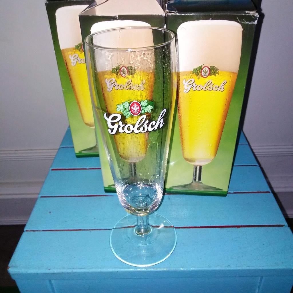 Grolsch bierglazen 5 stuks, Verzamelen, Biermerken, Zo goed als nieuw, Glas of Glazen, Grolsch, Ophalen