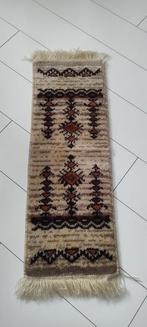 Vintage wollen tafelkleed tafelloper beige bruin, Ophalen of Verzenden, Gebruikt, Rechthoek, Binnen