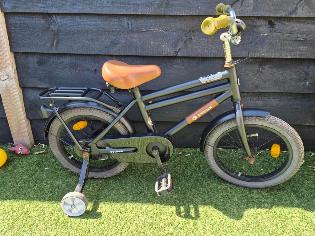 Popal Cooper Kinderfiets 16 inch met zijwieltjes, Ophalen
