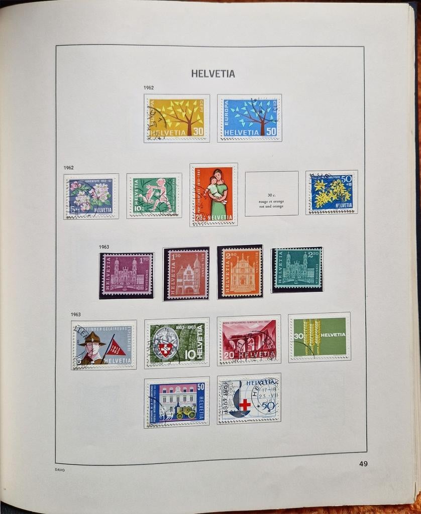 Deel 3 Davo album Zwitserland 1843-1986 postfr-ongebr-gest, Ophalen of Verzenden, Buitenland