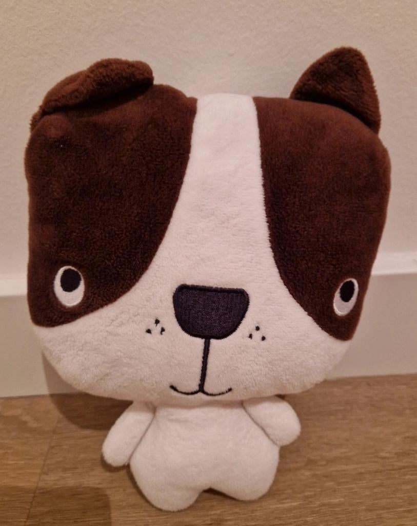 Knuffel H&M Home hond bruin wit groot hoofd K7744, Ophalen of Verzenden, Zo goed als nieuw, Hond