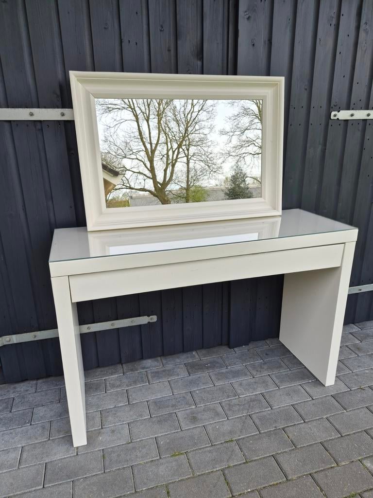 Kaptafel malm ikea met spiegel, Ophalen, Gebruikt, 50 tot 100 cm, Minder dan 100 cm
