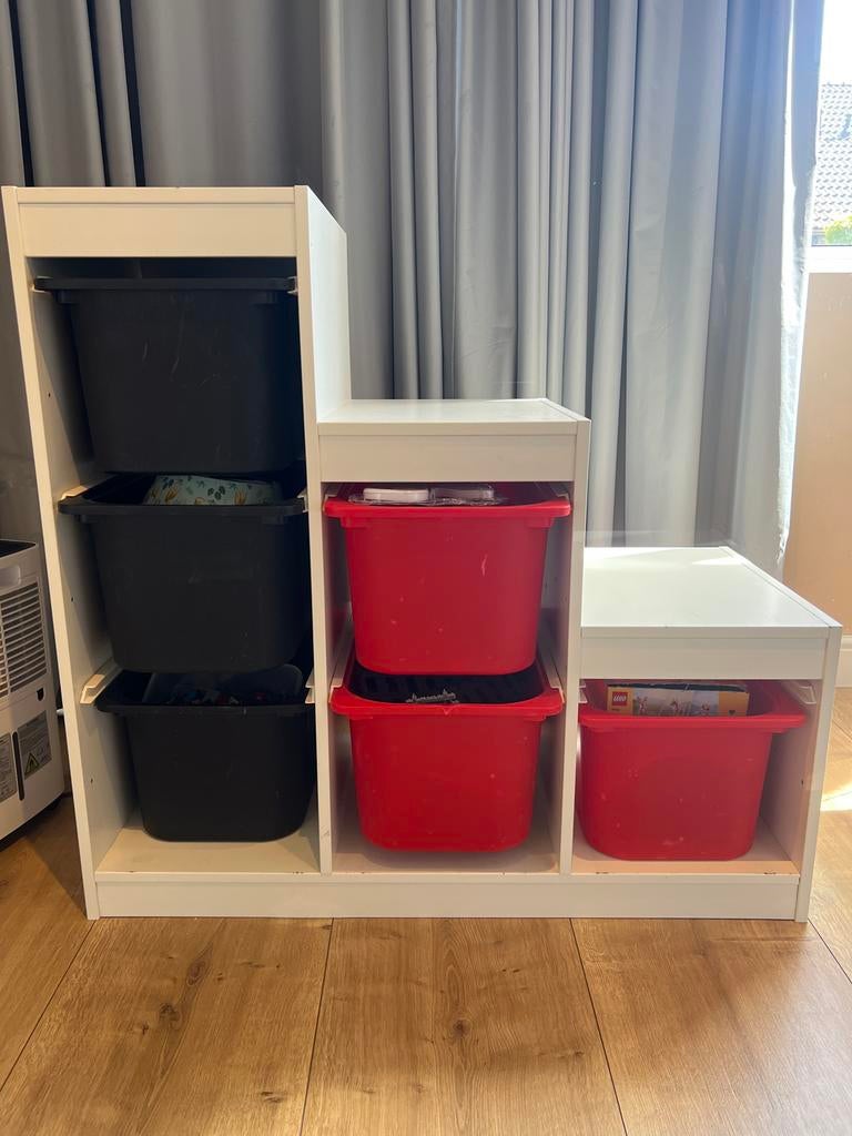 Ikea Trofast trapeze kast met bakken - Wit, Gebruikt, Kast, 100 cm of meer, Minder dan 50 cm