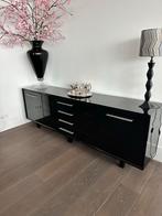 Zwarte hoogglans dressoir van Saporiti - veel opbergruimte, Huis en Inrichting, Kasten | Dressoirs, Ophalen, Overige materialen