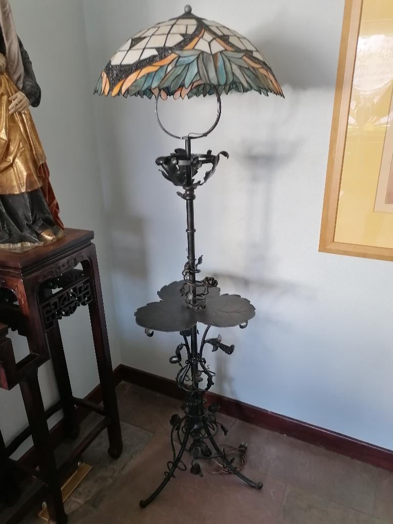 top Art Nouveau lotus lamp, Antiek en Kunst, Ophalen