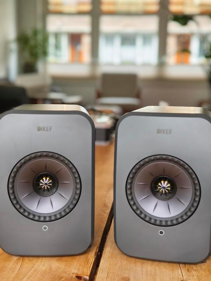 KEF LSX II LT speakers, graphite grey (incl. muurbeugels), Audio, Tv en Foto, Luidsprekers, Zo goed als nieuw, Front, Rear of Stereo speakers