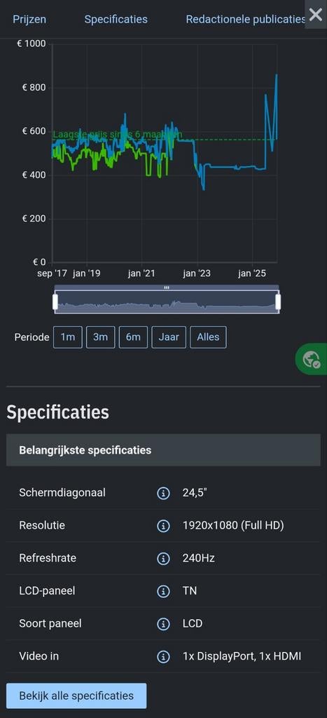 AOC AGON AG251FZ2E 24.5" Gaming Monitor - 240Hz, Full HD, Computers en Software, Monitoren, Gaming, Ophalen of Verzenden, Zo goed als nieuw