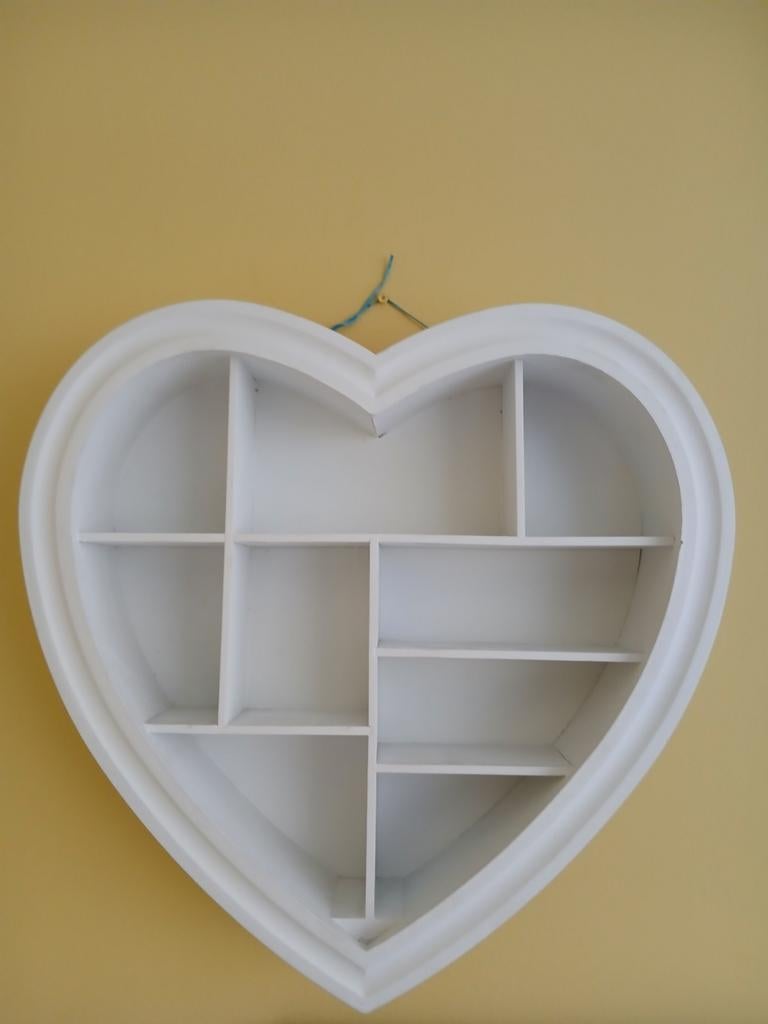 Houten wandrek hart voor kleine spulletjes, Ophalen, Zo goed als nieuw
