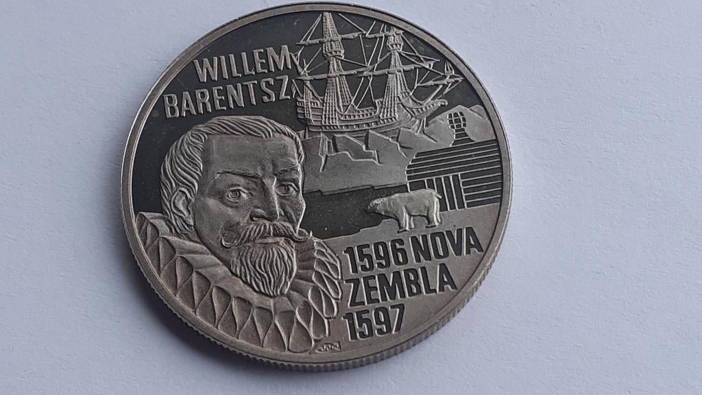 Willem Barentsz penning unc kwaliteit, Postzegels en Munten, Ophalen of Verzenden, Overige materialen, Buitenland