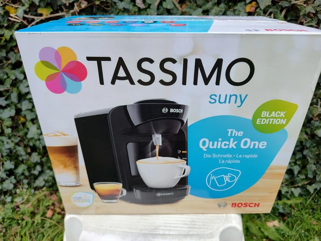 Bosch Tassimo Suny Black Edition koffiezetapparaat, Ophalen of Verzenden, Nieuw, Koffiemachine, Afneembaar waterreservoir