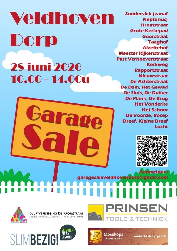 Garage Sale Veldhoven Dorp 28 juni 10.00 - 14.00 uur, Diversen, Rommelmarktspullen, Ophalen