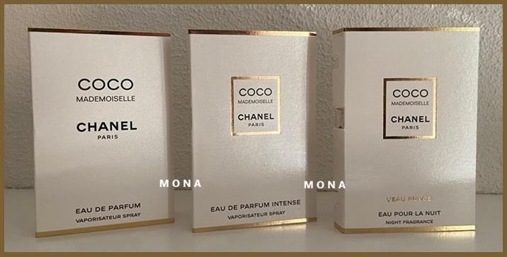 Coco Mademoiselle set 3 parfum samples proefjes testers, Sieraden, Tassen en Uiterlijk, Uiterlijk | Parfum, Verzenden, Nieuw