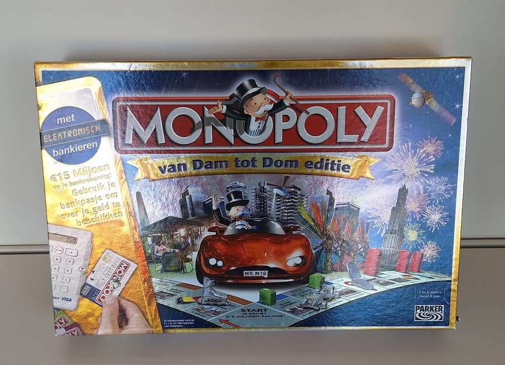 Monopoly van Dam tot Dom auto, Hobby en Vrije tijd, Gezelschapsspellen | Bordspellen, Vijf spelers of meer, Ophalen of Verzenden
