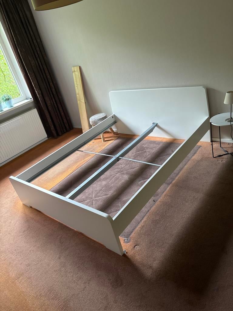 Ikea Askvoll ledikant 160x200, Ophalen, Gebruikt, Wit, Tweepersoons