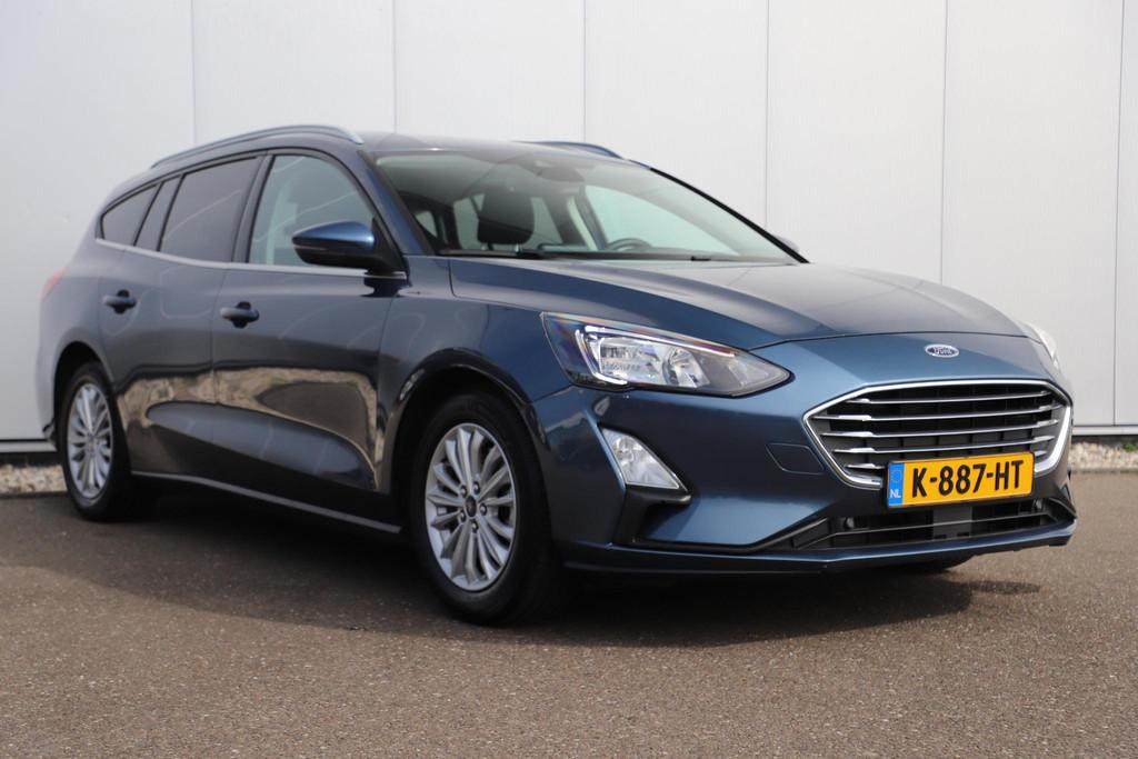Ford Focus Wagon 1.0 EcoBoost Hybrid Titanium X Business Tre, Gebruikt, Met garantie (alle), Blauw, Origineel Nederlands