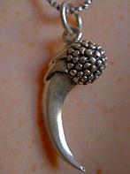 Zilveren 925 zilver kettinghanger massieve versierde tand, Verzenden, Nieuw, Zilver, Zilver