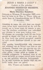 Rulkens Joannes 1885 Wessem 1960 Thorn, Ophalen of Verzenden, Bidprentje