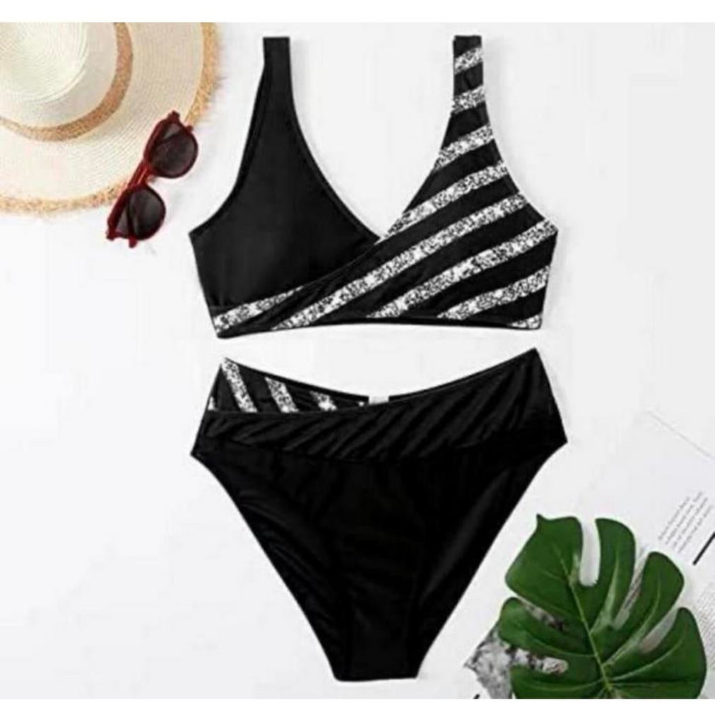 dames bikini set tweedelig badpak badmode maat M gestreept, Zwart, Nieuw, Ophalen of Verzenden, H