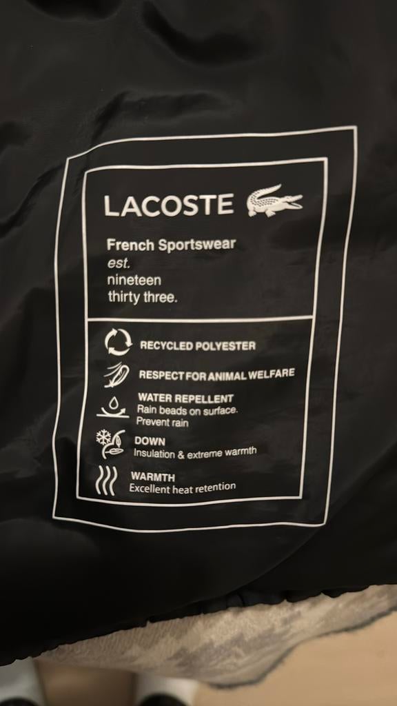 Lacoste winterjas, zwart, valt groot, Kleding | Heren, Jassen | Winter, Gedragen, Maat 52/54 (L), Zwart, Ophalen of Verzenden