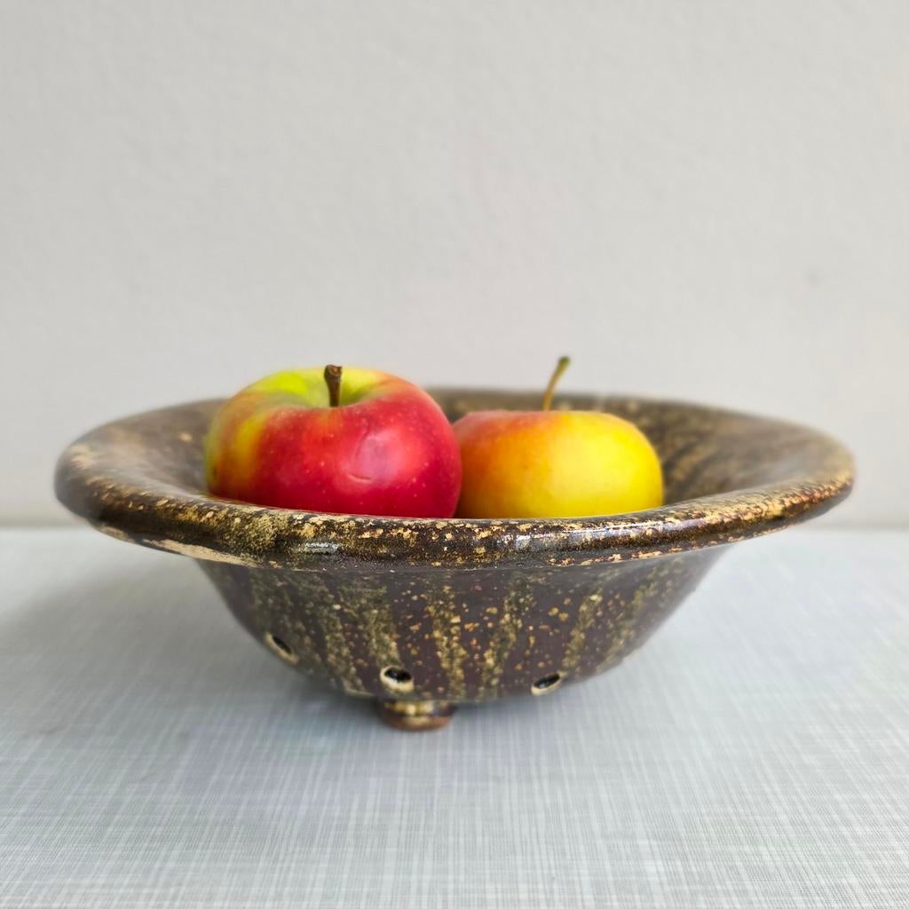 Handgemaakt keramisch vergiet, aardetint, Ophalen of Verzenden