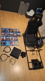 Playstation 4 + spellen + raceset, Spelcomputers en Games, Spelcomputers | Sony PlayStation 4, Ophalen, Met 2 controllers, 1 TB