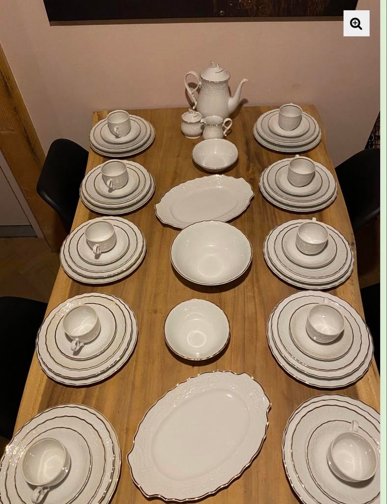 Vintage Mitterteich PRINCESS GOLD Servies 12 pers. NIEUW, Nieuw, Ophalen of Verzenden, Overige stijlen, Porselein