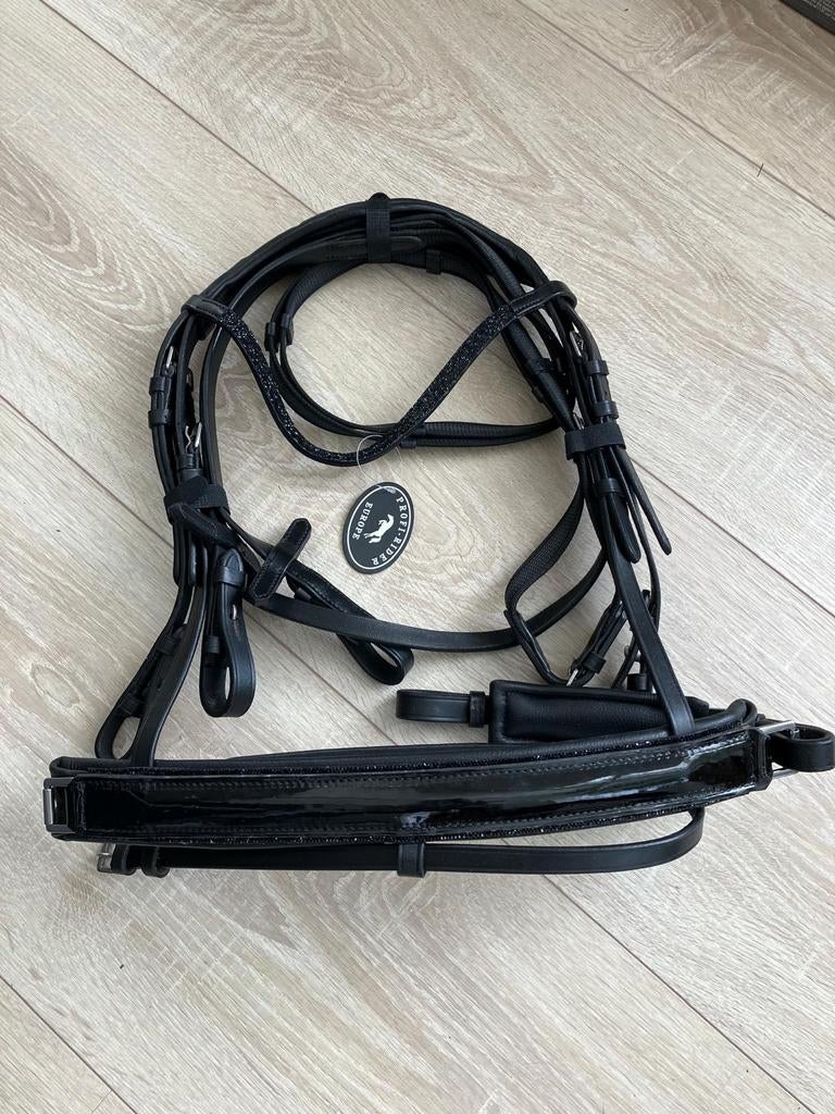 Nwe Profi-Rider hoofdstel met lak neusriem,maten pony en cob, Dieren en Toebehoren, Ophalen of Verzenden, Nieuw, Dressuur