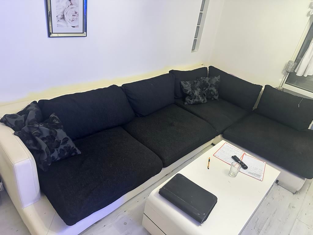 Hoekbank gratis, Huis en Inrichting, Banken | Bankstellen, Ophalen, Gebruikt, Hoekbank, 300 cm of meer