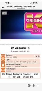 2 tickets K3, Twee personen, April