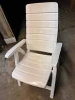 4 stuks (kunststof) witte verstelbare tuinstoelen, Ophalen, Gebruikt, Kunststof